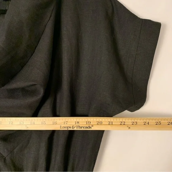 METAMORPHOZA Cowl Neck 100% Linen Asymmetrical Dress - Picture 7 of 10